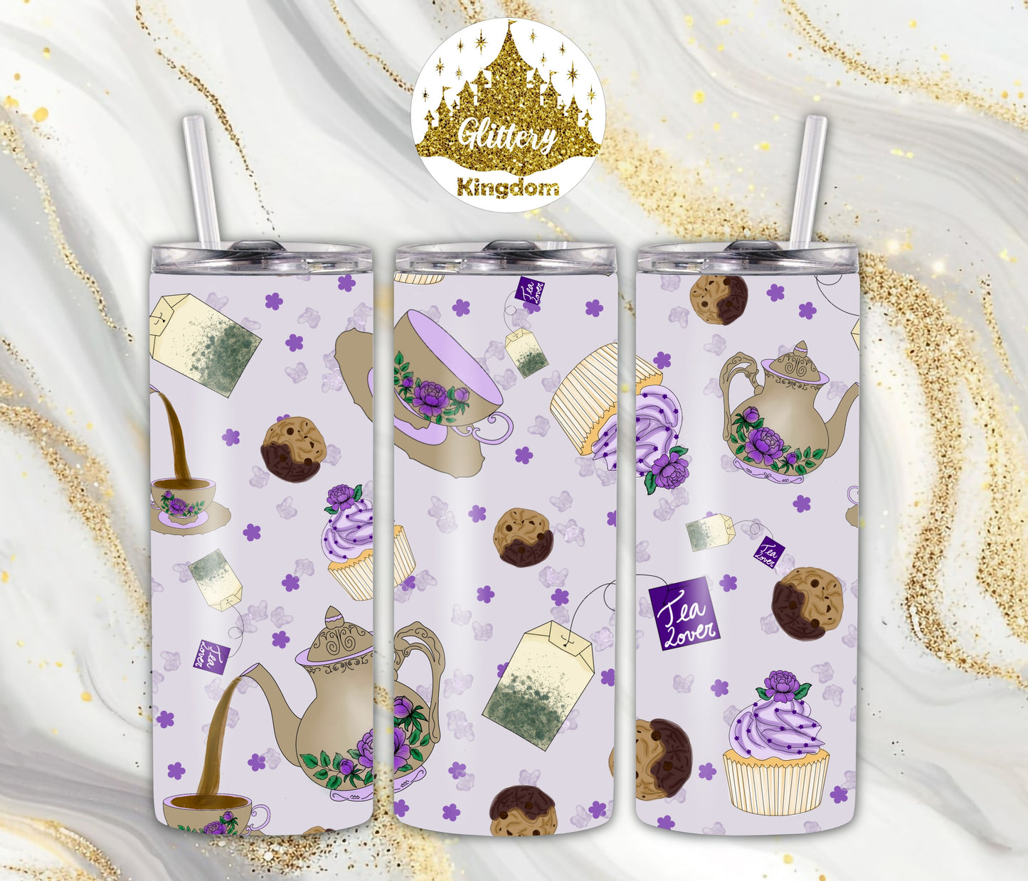 Tea Lovers 20oz Skinny Tumbler (Customizable)