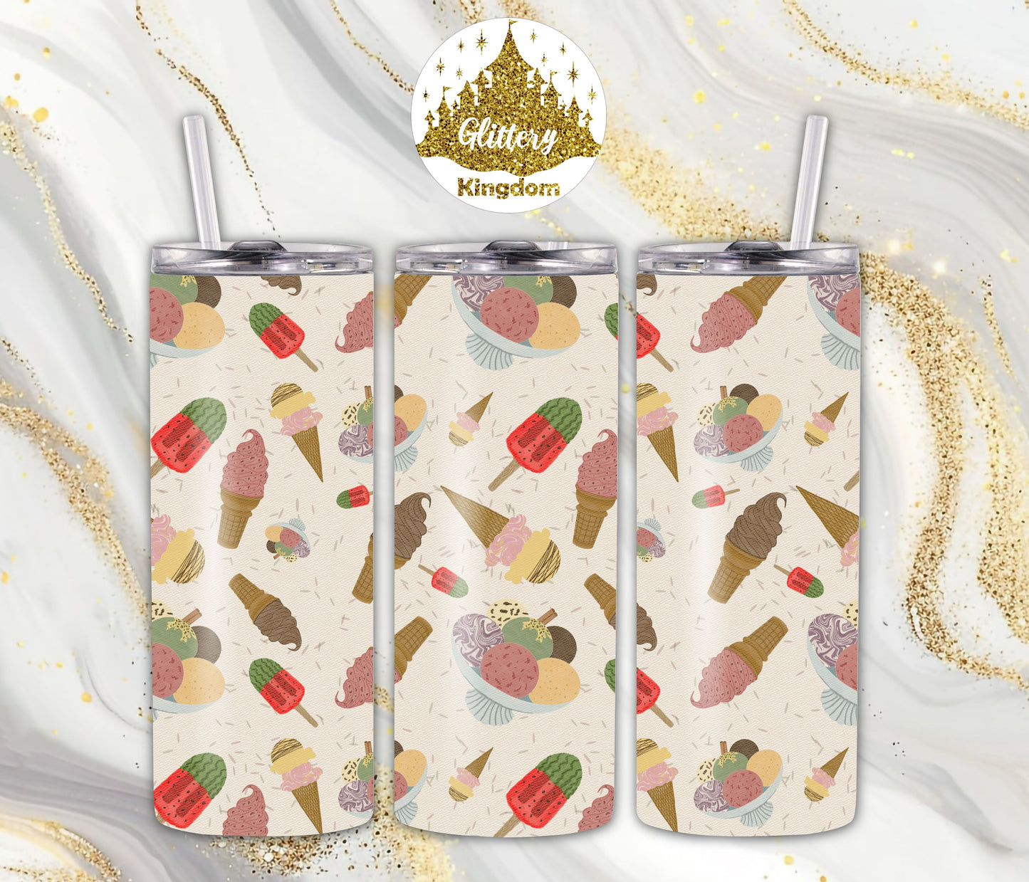 Ice Cream Lovers 20oz Skinny Tumbler (Customizable)
