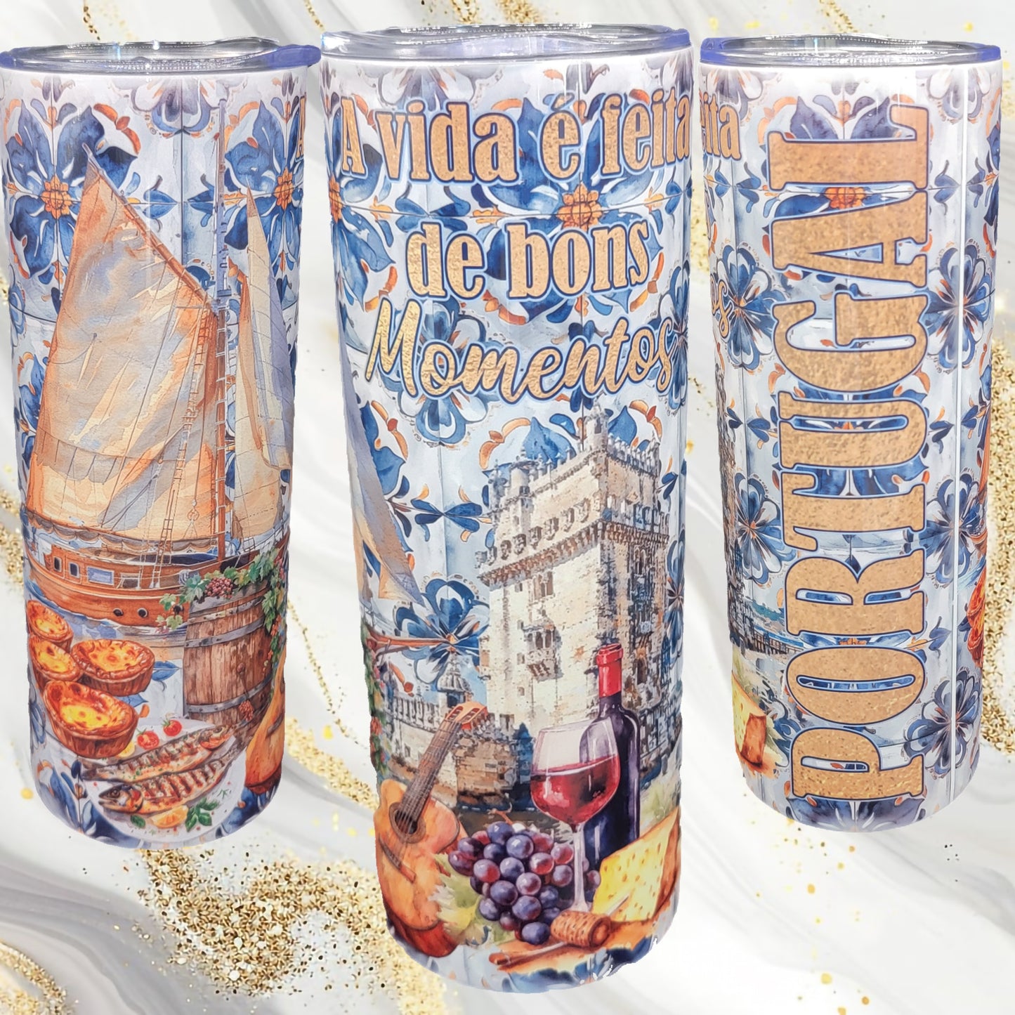 Portugal 20oz Skinny Tumbler (Customizable)