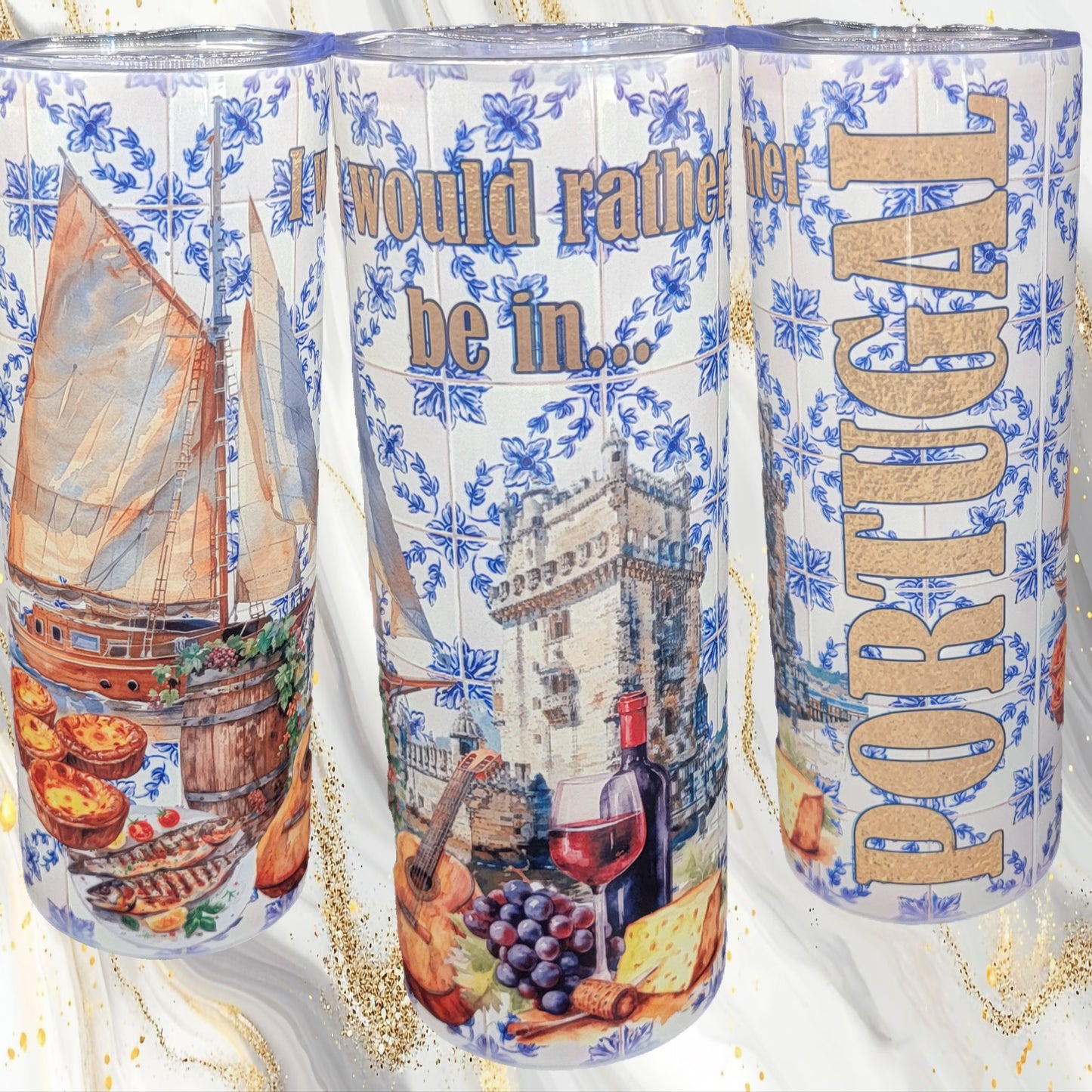 Portugal 20oz Skinny Tumbler (Customizable)