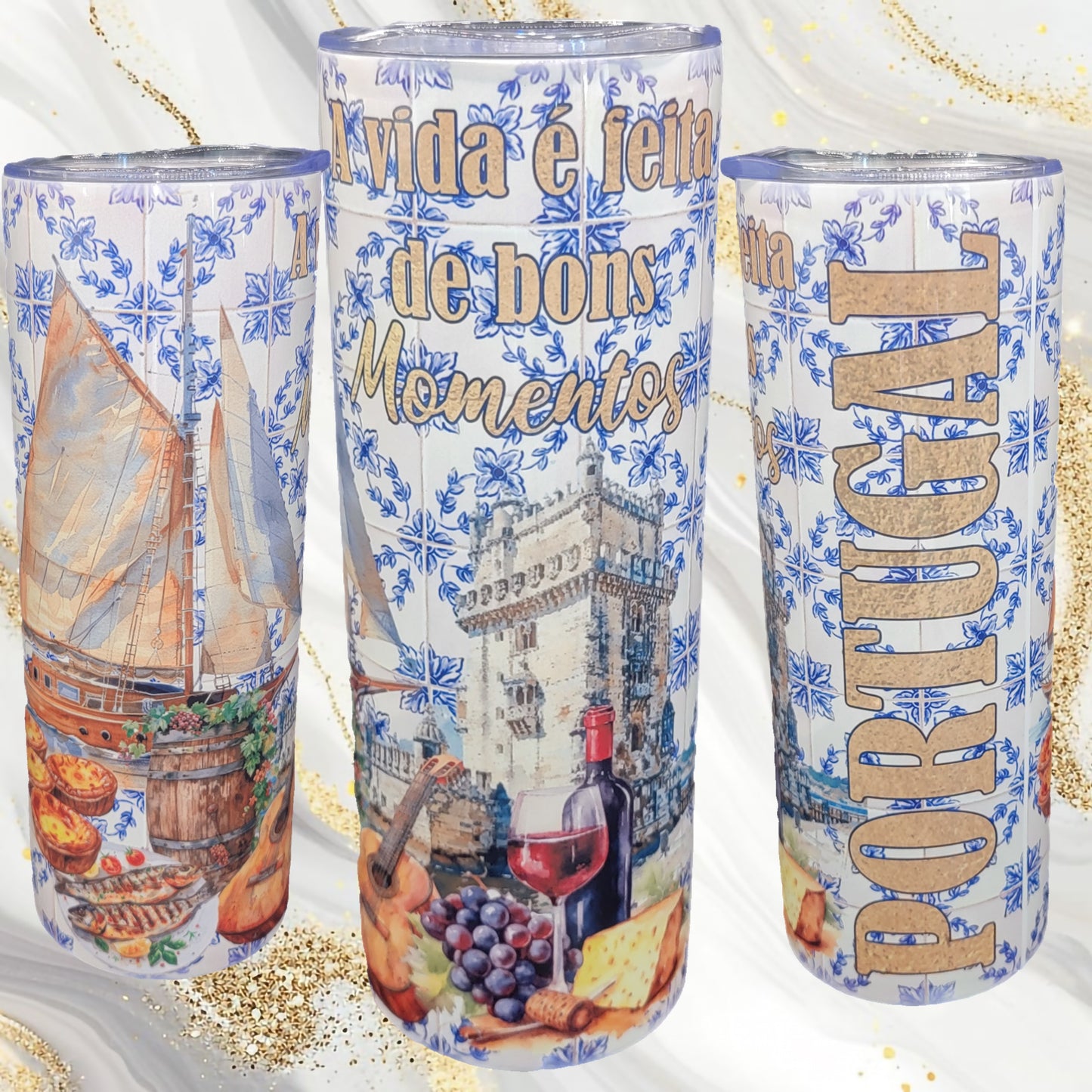 Portugal 20oz Skinny Tumbler (Customizable)