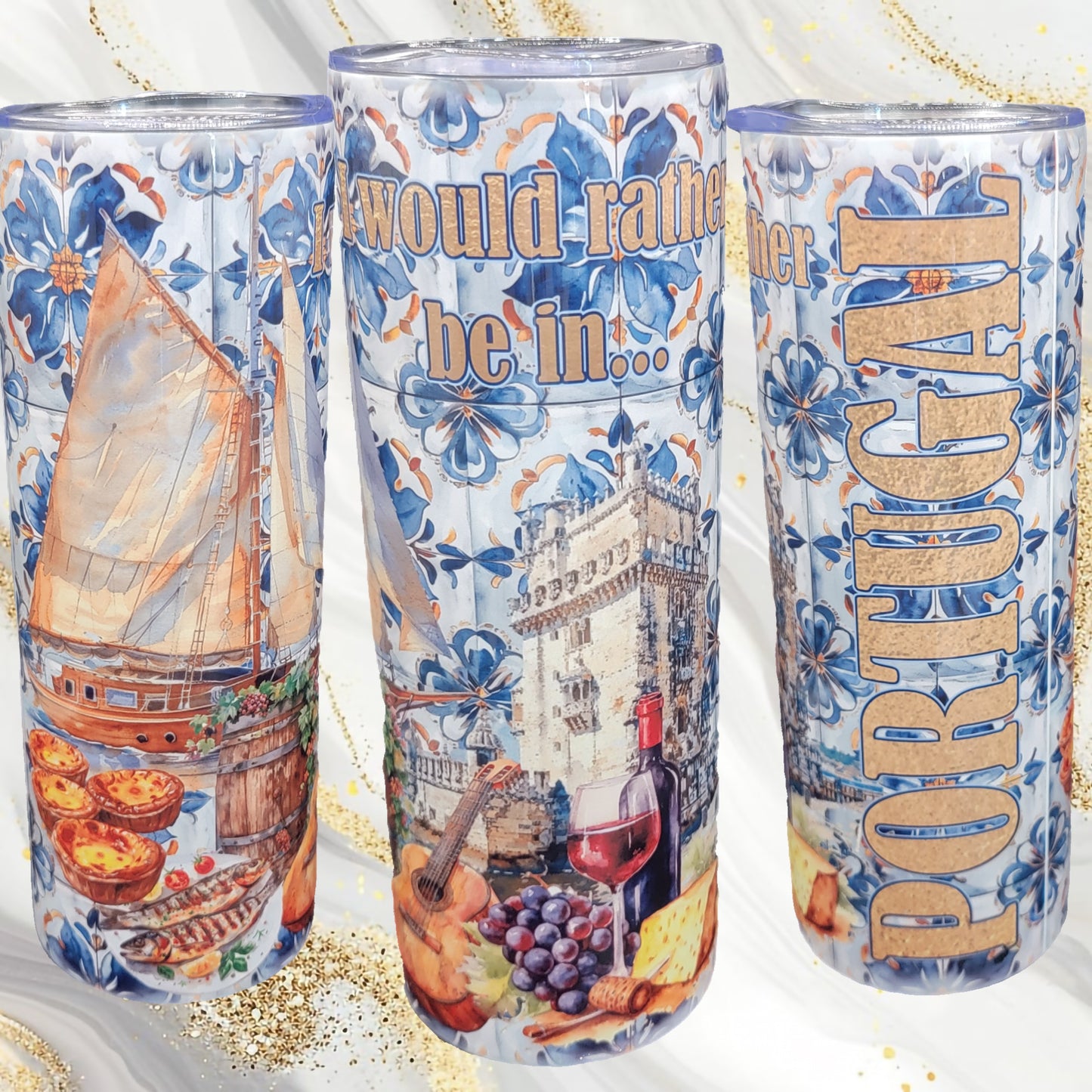 Portugal 20oz Skinny Tumbler (Customizable)