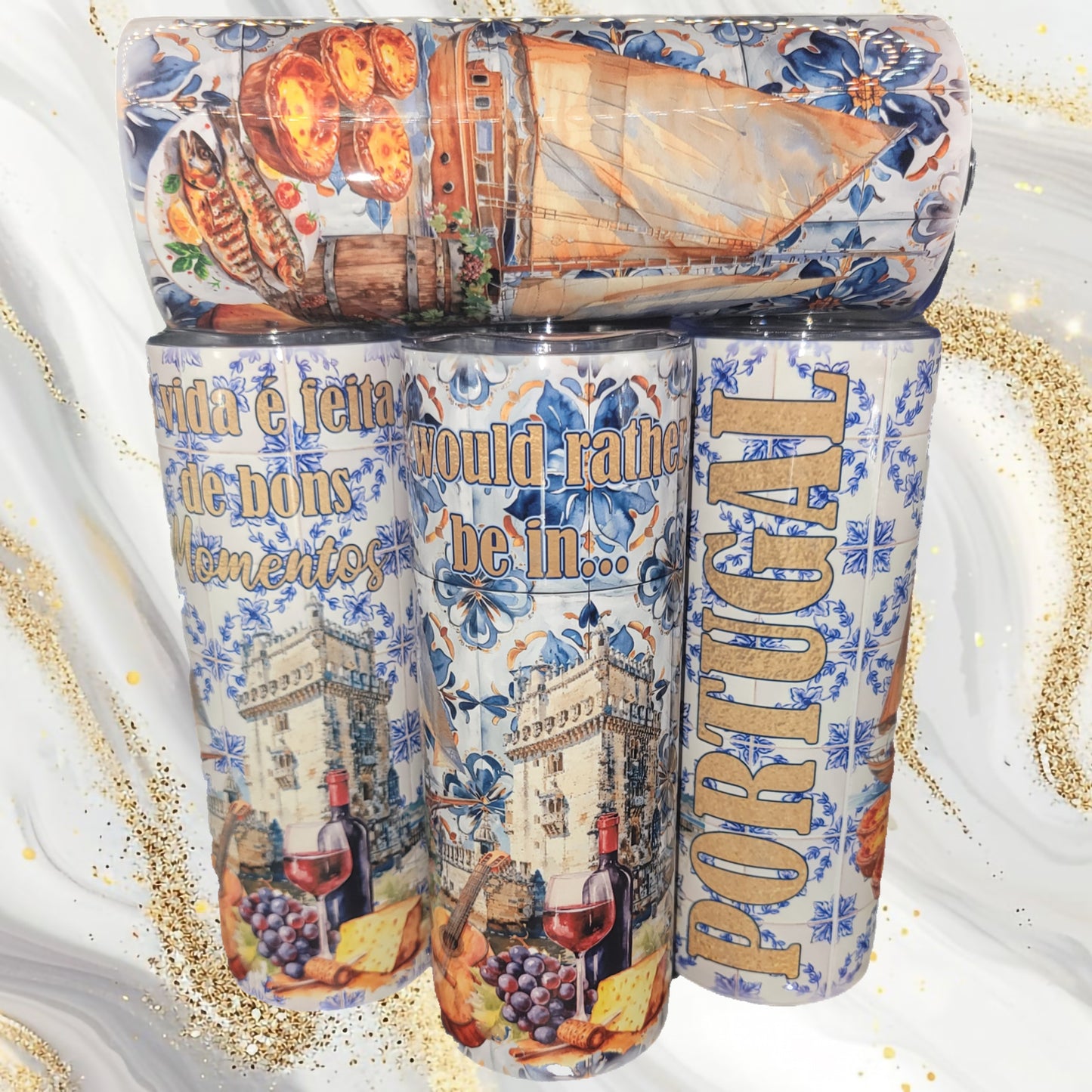 Portugal 20oz Skinny Tumbler (Customizable)