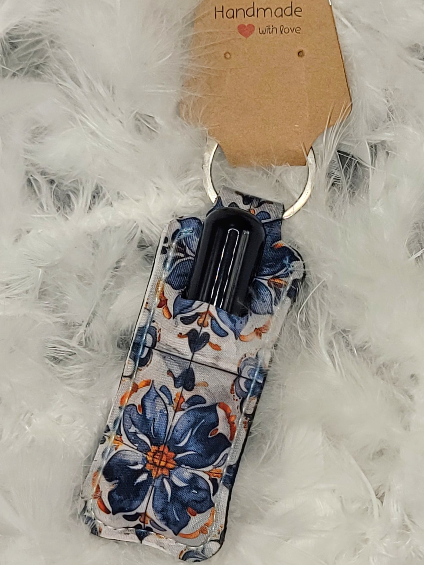 Keychain lipstick/perfume holder